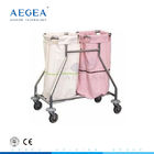 एजी-एसएस 01 9 बिक्री के लिए दो बैग एसएस फ्रेम अस्पताल ड्रेसिंग मेडिकल लिनन ट्रॉली ड्रेसिंग