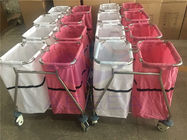एजी-एसएस 01 9 2 लिनन बैग मेडिकल मरीज रूम की सफाई चलने योग्य कचरा ट्रॉली