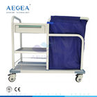 एजी-एसएस 017 बी अस्पताल लिनन कपड़े धोने की ट्रॉली कैनवास बैग स्टेनलेस स्टील सफाई गाड़ी